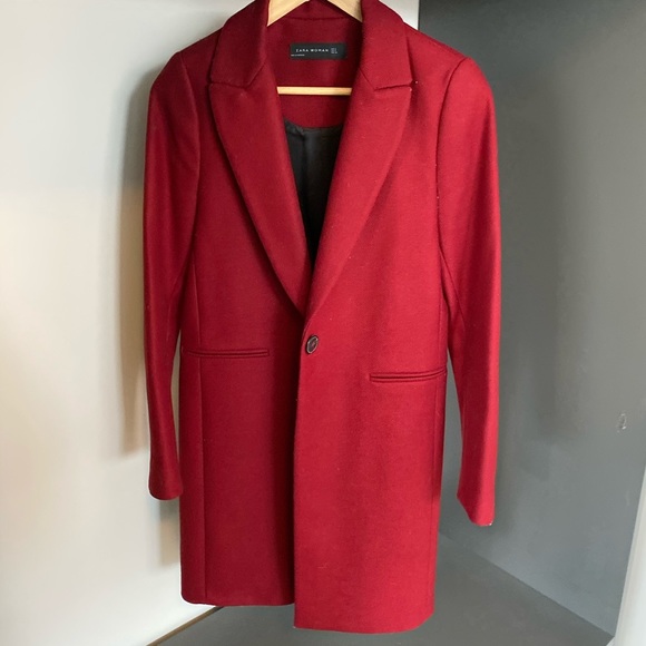 Zara Red overcoat - Picture 2 of 3